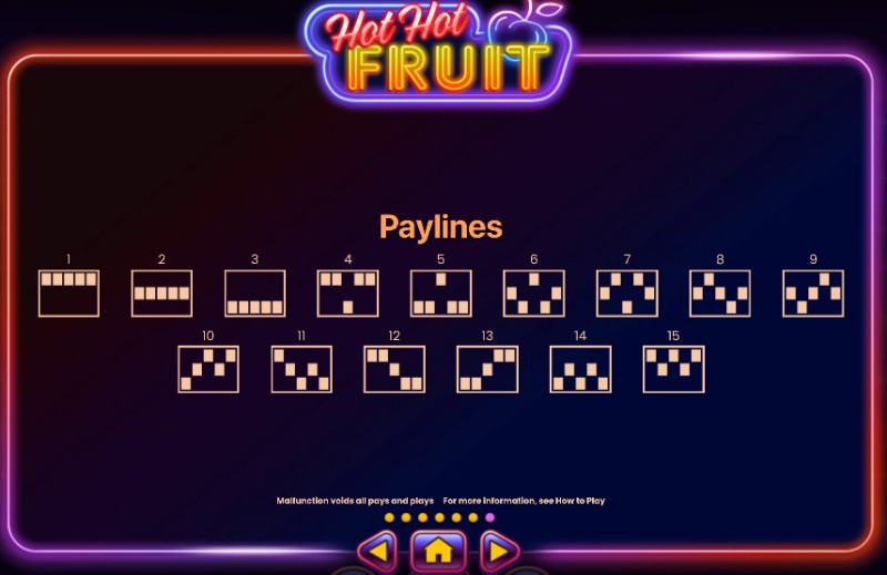 Hot Hot Fruit Paylines